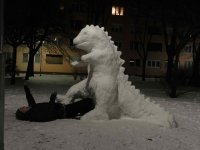 Keresik a legszebb hóembert és hószobrot Újbudán