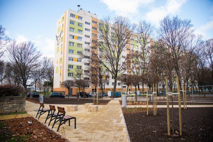 A frissen elkészült Fejér Lipót utcai park