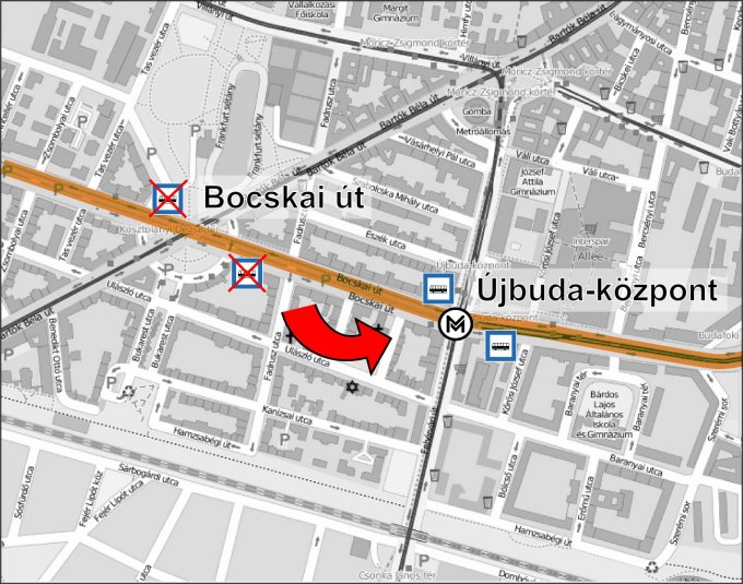 Újbuda-Központhoz kerül a Bocskai úti buszmegálló