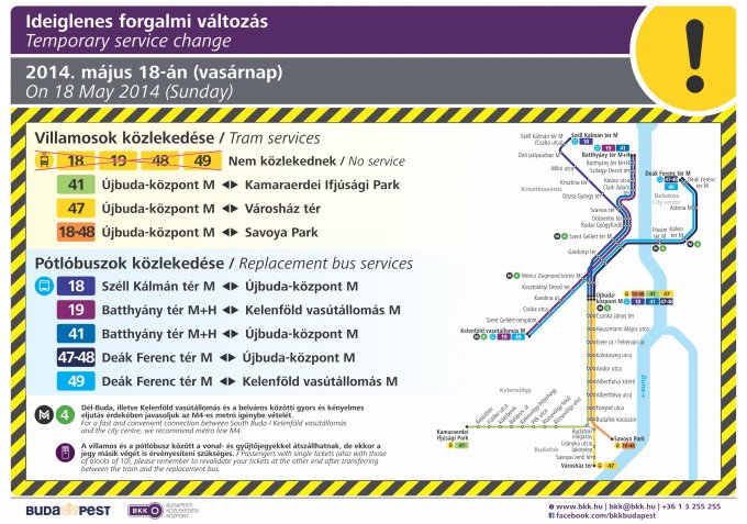 Váltókarbantartás miatt módosul vasárnap a villamosközlekedés